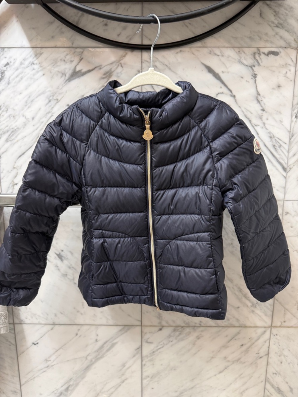 Moncler Kids Dark Navy Quilted Puffer Jacket
